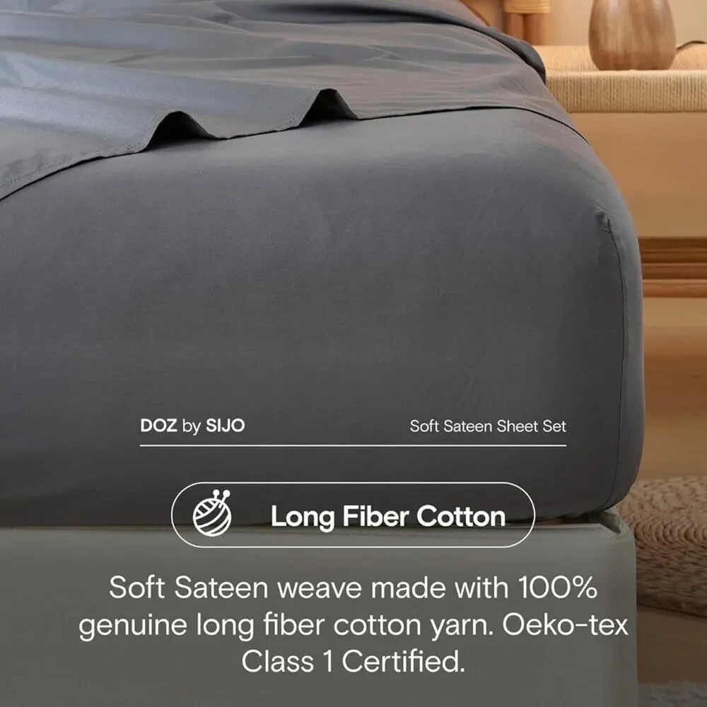 NWT DOZ 100% Cotton Duvet Cover 3 PC Set Storm, Full/Queen